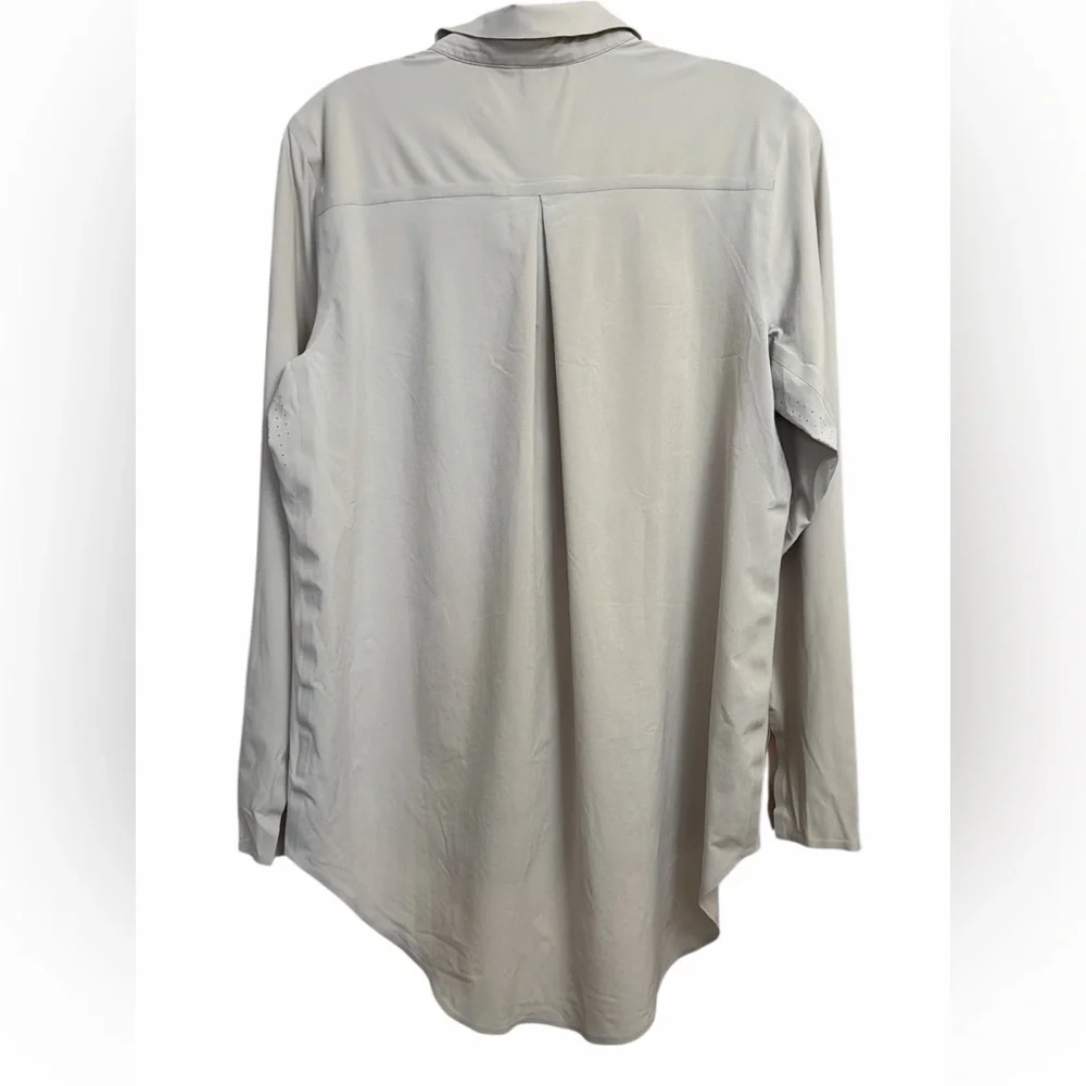 Athleta Urbanite Women's Beige Button Down Shirt - Picture 4 of 6